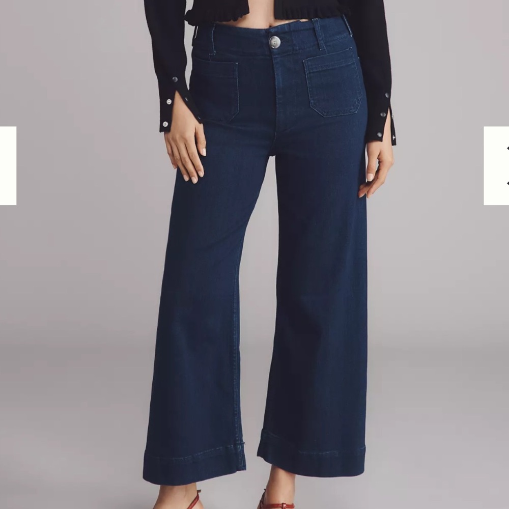 Maeve Dark Indigo Wide-Leg Jeans